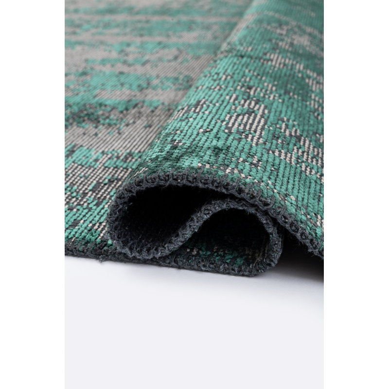 Rapture Teal/Gray Abstract Luxury Area Rug, Rectangle 7'10" x 11'2"
