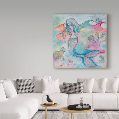 « sirène aura », reproduction de peinture à l’acrylique sur toile tendue