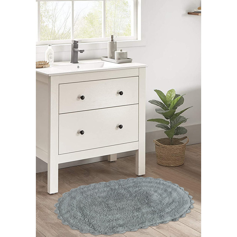 Tapis pour salle de bain 100% coton, Gris