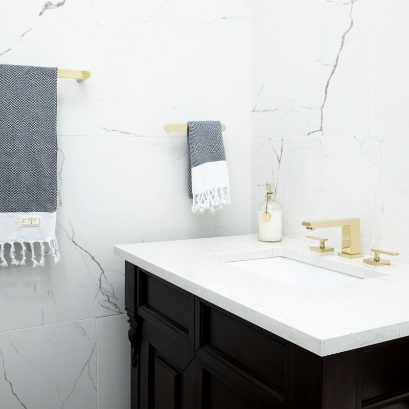 Crystal Bay 9.6" Wall Mounted Towel Bar, Matte Black