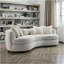 Canapé Iniko Beige Boucle avec 6 coussins
