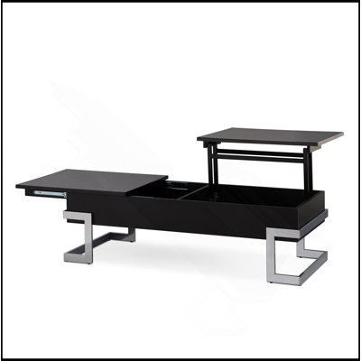 Table basse Calnan en noir et chrome