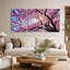 «Pink Cherry Blossom Tree Against Blue Sky», ensemble de 3 toiles murales-134006992