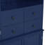 Buffet autoportant de 75 po de hauteur bleu avec huche, garde-manger avec 4 tiroirs, tablettes de porte et plateaux coulissants-973673257