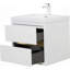 Meuble-lavabo mural avec lavabo, armoire de rangement flottante avec comptoir en résine de pierre et tiroirs à fermeture en douceur-115688394