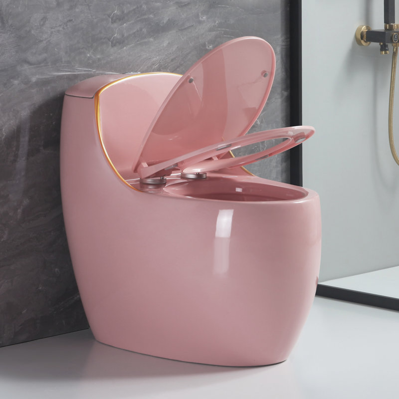 Toilette une pièce fixée au sol à hauteur de chaise, chasse d'eau 1,6 Gpf, toilette allongée avec siège à fermeture douce