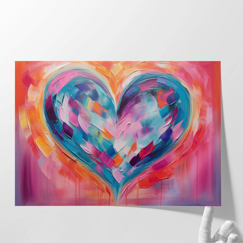 Chromatic Heartbeat Fusion Wall Art, Brown Floater Framed, 16" H  x 24" W x 1.25" D