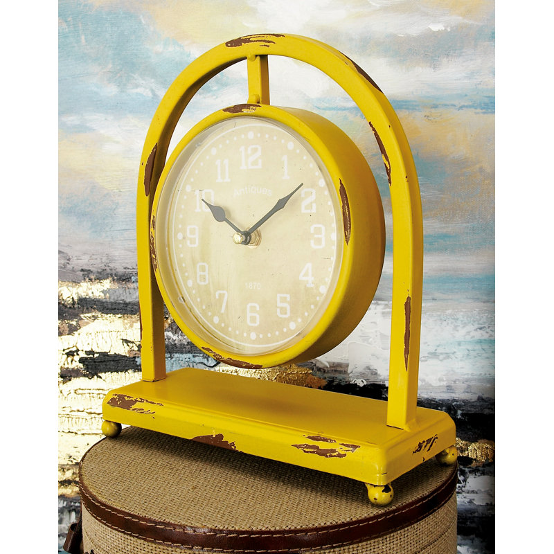 Eclectic Metal Tabletop Clock in