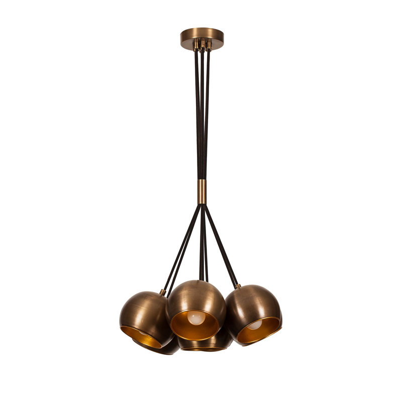 Lustre industriel moderne, finition cuivre, 30 cm de diamètre x 42,5 po de hauteur | Hauteur réglable, corps en métal, 3 x douilles E27 de 40 W maximum | Parfait pour les décors glamour et scandinaves, luminaire élégant pour la maison et le bureau