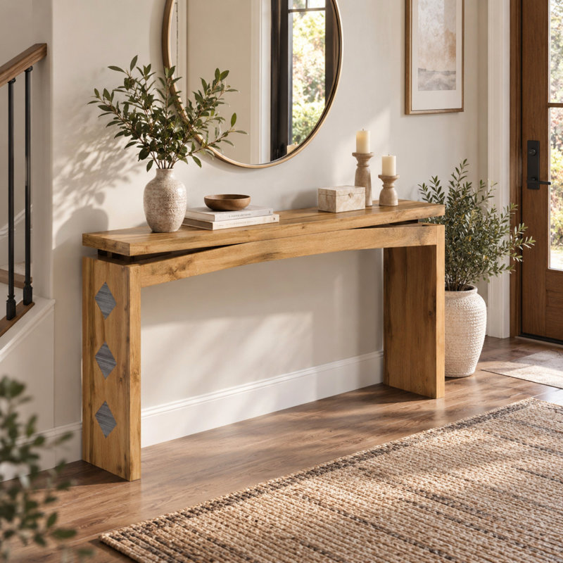 Table console étroite Caelvin de 62 po, Walnut
