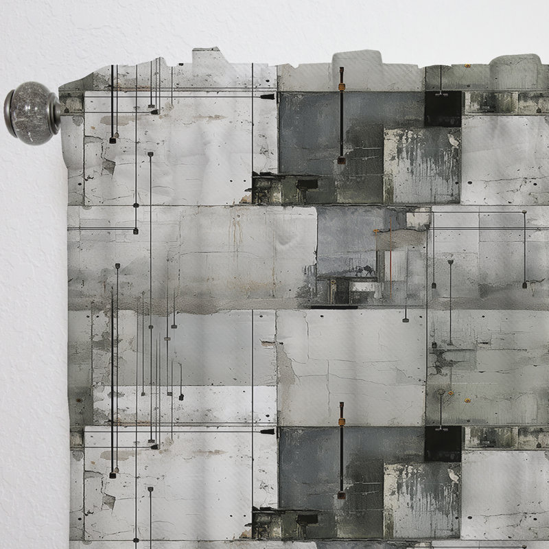 Rideau en velours industriel - obscurcissant - 1 panneau Industrial Tranquility, L 52 po x L 63 po