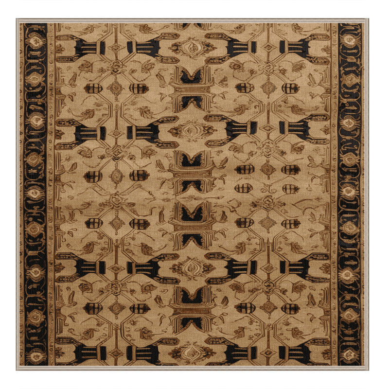 Tapis brun français lavable à la machine, Carré 7 pi