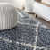 Cantera Shag Plush Tassel Moroccan Geometric Trellis Blue/Cream Rug