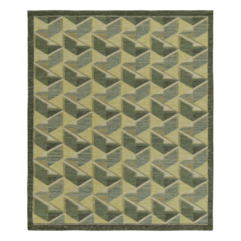 Scandinavian Wool Geometric Area Rug, Rectangle 13' x 19'