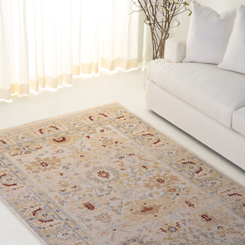Tapis beige / rouille en polypropylène tissé à plat Ralph Lauren Claire, Rectangle 5 pi 1 po x 7 pi 6 po