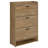 Chrisha 21-Pair Shoe Storage Cabinet with 3 Tilt-Out Tiers and Open Shelf, Mango-1384022974
