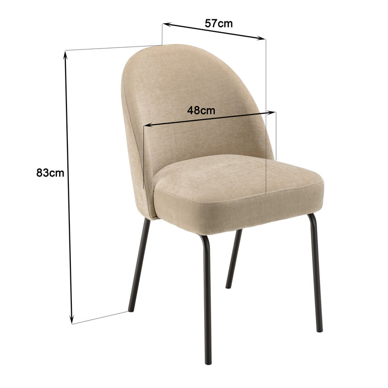 Shianne 50cm H Metal Side Chair, Beige