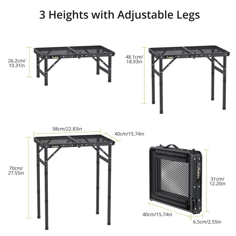 Rectangular Outdoor Picnic Table, Black