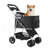 Pet Stroller Foldable 4 Wheels Dog Stroller Detachable Carrier up to 35lbs