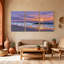 Nautical & Beach Sunset Ocean Waves Sky Clouds Sand Reflection Set of 3 Canvas Wall Art Prints-37058261
