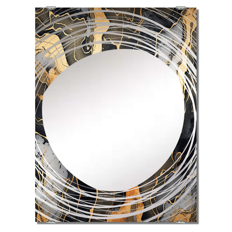 Arif - Miroir mural fractal abstrait MIR137713, 32 po x 24 po