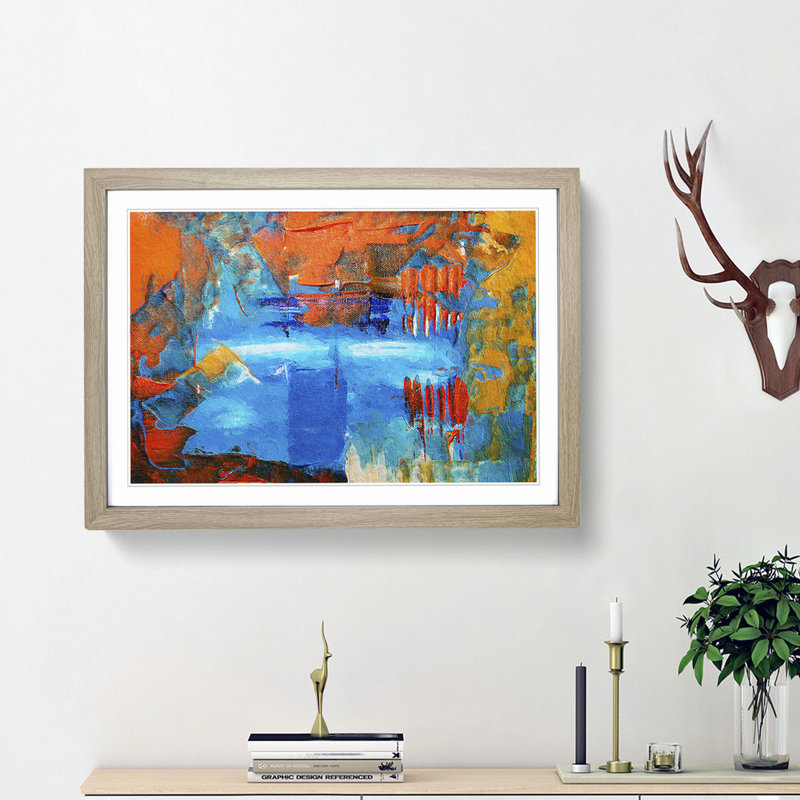 Abstract Vol.191 by S.Johnson - Framed Print, 24cm H x 33cm W x 2cm D, Oak Framed