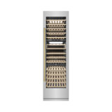 ZLINE Autograph 24 in. Stainless Steel 100 Bottle Column Wine Cooler w/ Black Accents