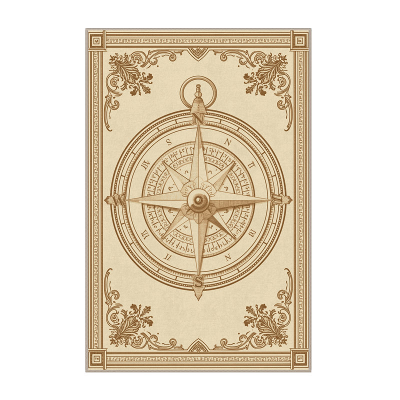Machine Washable Botkins Classic Damask Rug in Beige – Beige Binding, 8x12