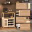 Armoire à vin avec support amovible, porte en filet et pieds réglables, rangement pour boissons alcoolisées à 3 niveaux-1996437727
