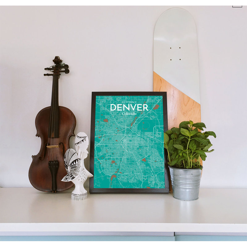 Denver City Map - No Frame Print, 70cm H x 50cm W x 0.13cm D