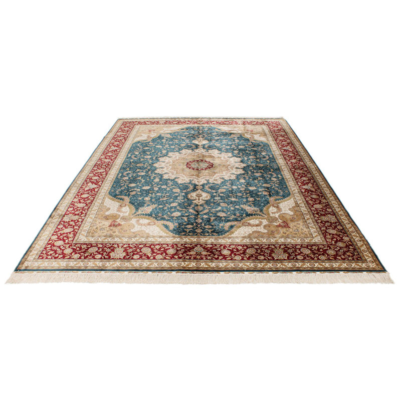 Tapis turc bleu et rouge 7 x 7 x 7