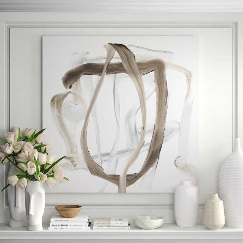 Whirl Print by Barclay Butera, 30" H x 30" W, Hand Embellishment Silver