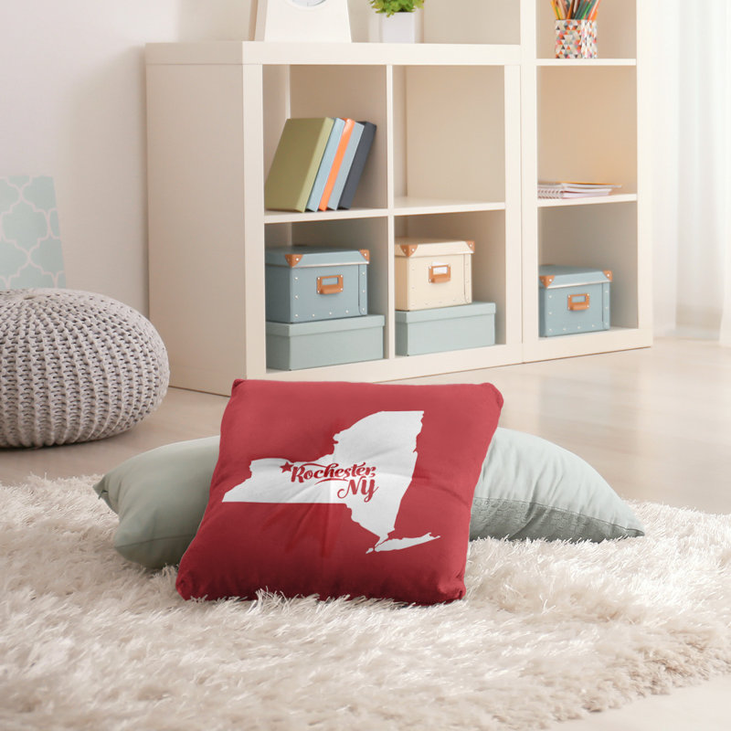 Coussin de plancher touffeté, 26 po x 26 po, Rouge, Rochester
