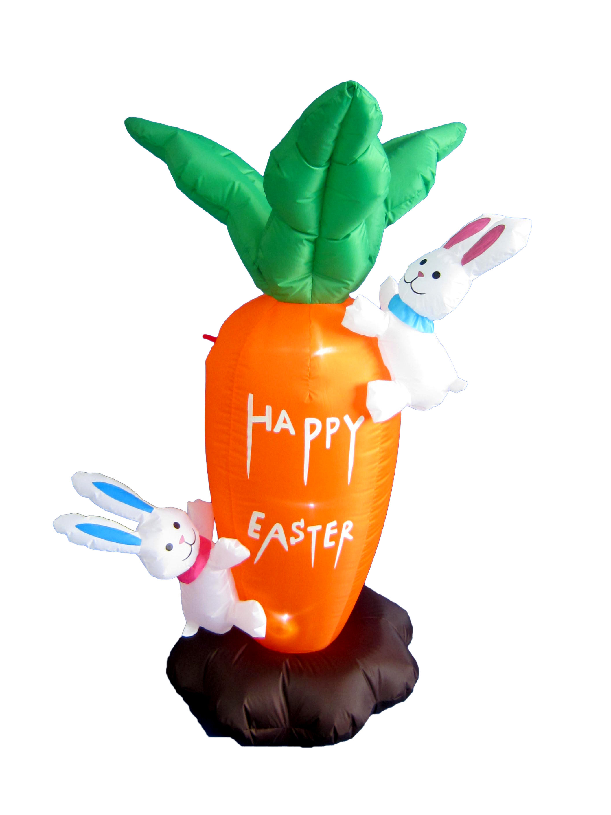 The Holiday Aisle® 4 Foot Tall Happy Easter Lighted Inflatable Cute Bunnies Bunny Rabbit with