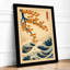 Blossoms and Waves Japandi - Framed Print-327361528-327361525