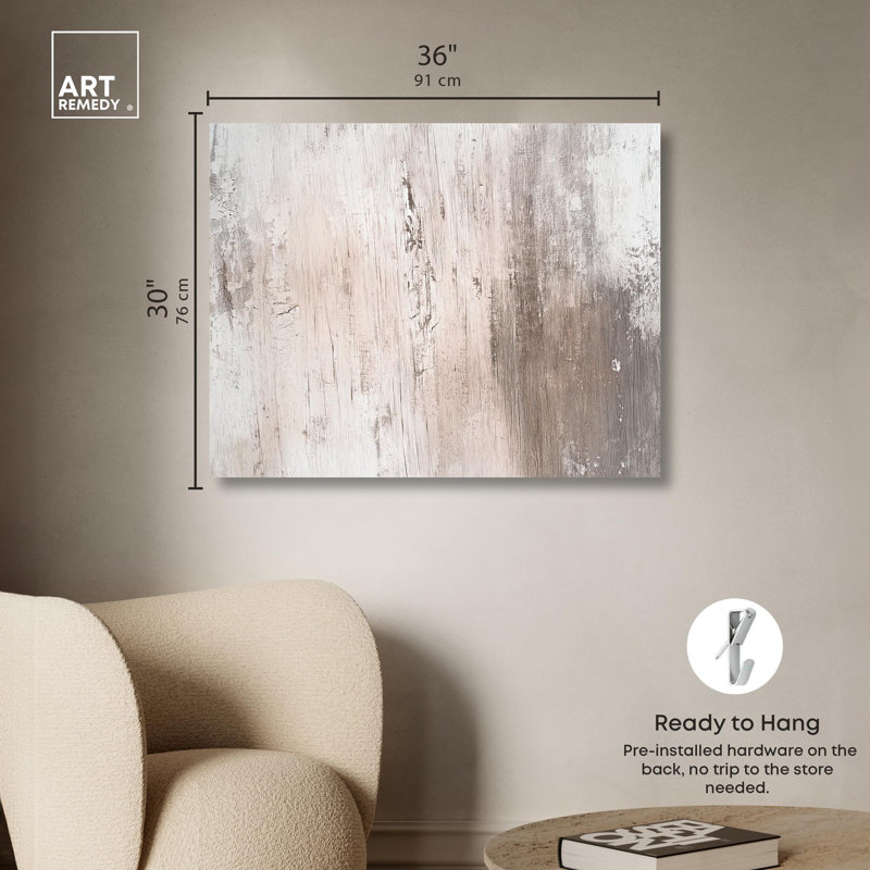 Art Remedy, art sur toile neutre avec texture striée IV, H 30 po x l 36 po x P 1,5 po, Toile tendue, Ne s’applique pas