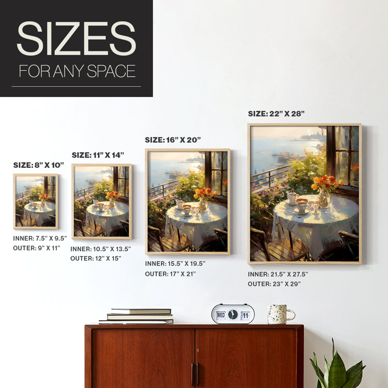 Reproduction encadrée FLORAL Series DCCLI - bois massif, Naturel, H 11 po x l 9 po