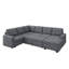  U-shaped Sleeper Sectional Pull Out Sofa Bed With Storage Chaise-1340162984