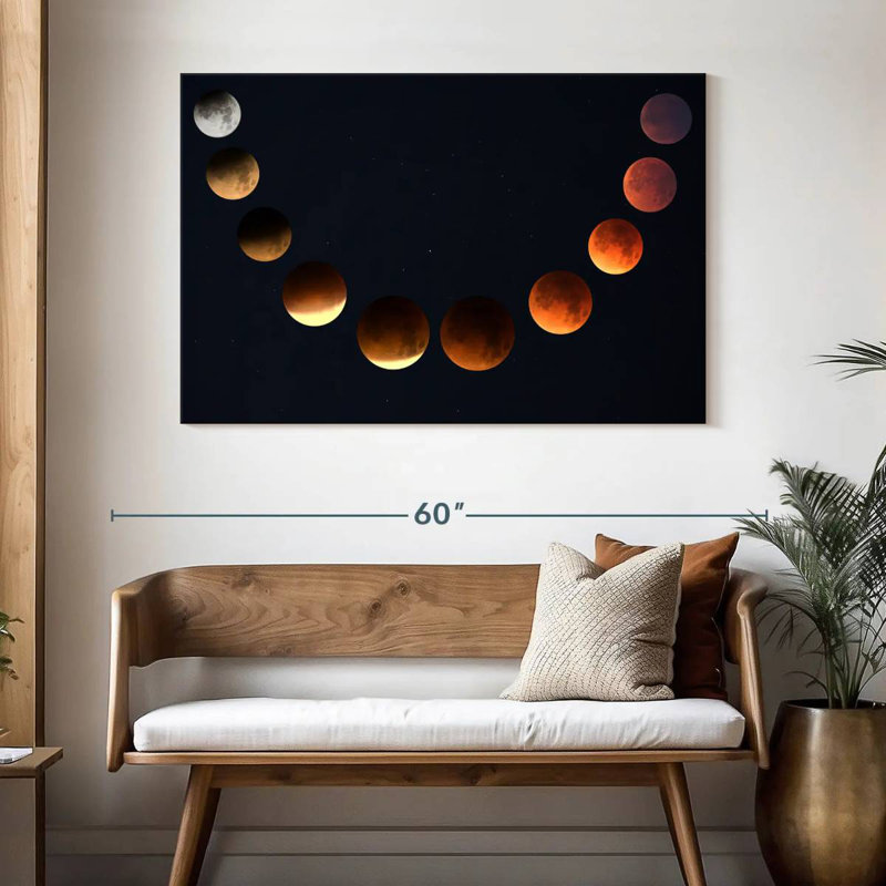 Oberle Lunar Cycle Moon Phase, 32" H x 48" W