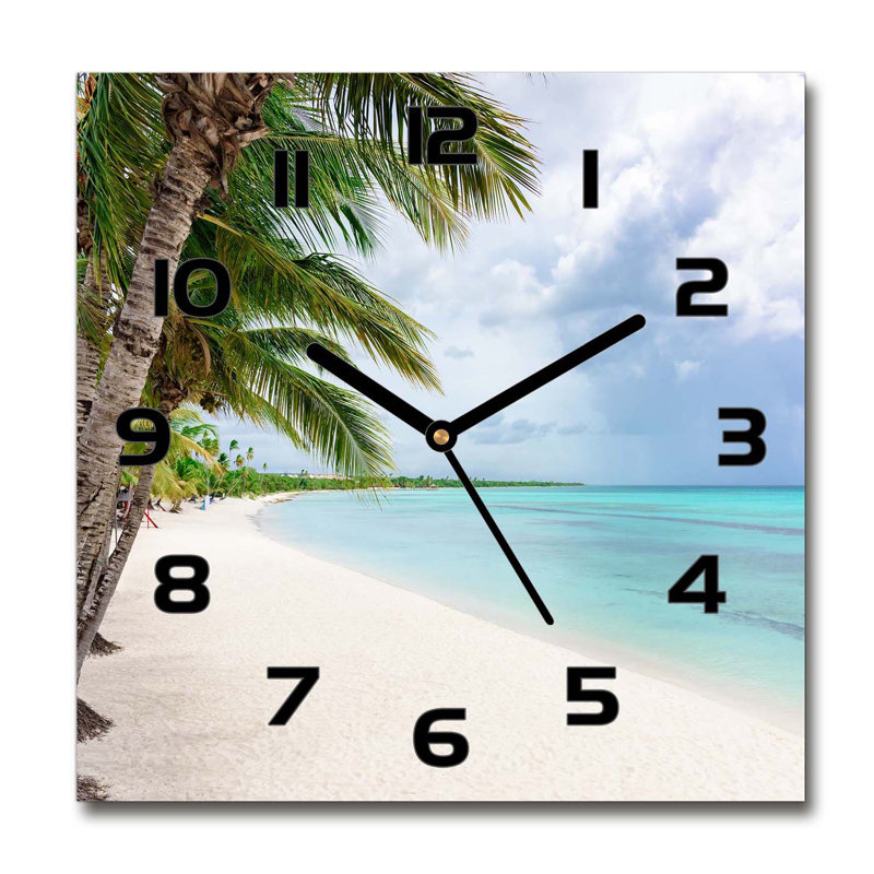 Hefter Glass Wall Clock, Black