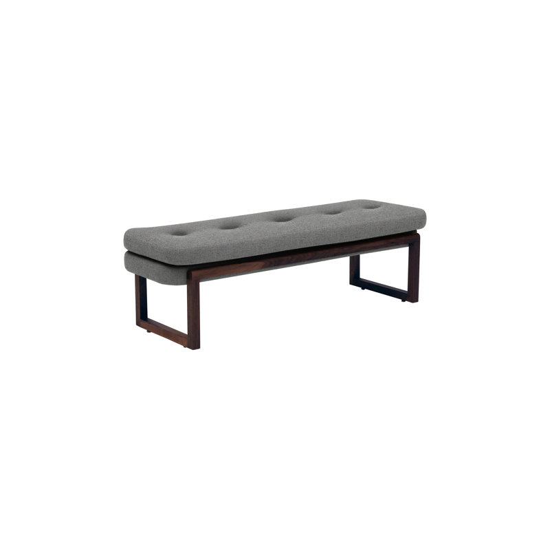 Melinda Upholstered Bench, Heather Gray, 18" H x 60" W x 22" D