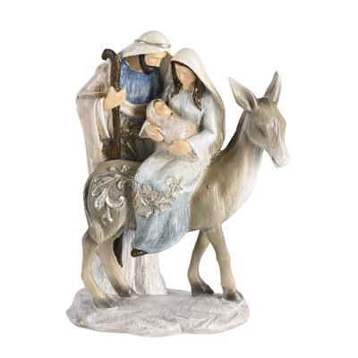 Nativity Holy Family Mary On Donkey 7.5H