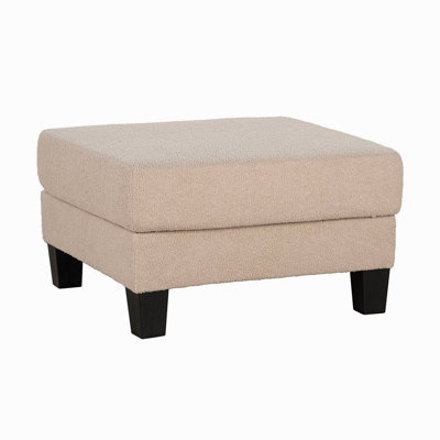 Repose-pieds carré en bois beige avec rangement
