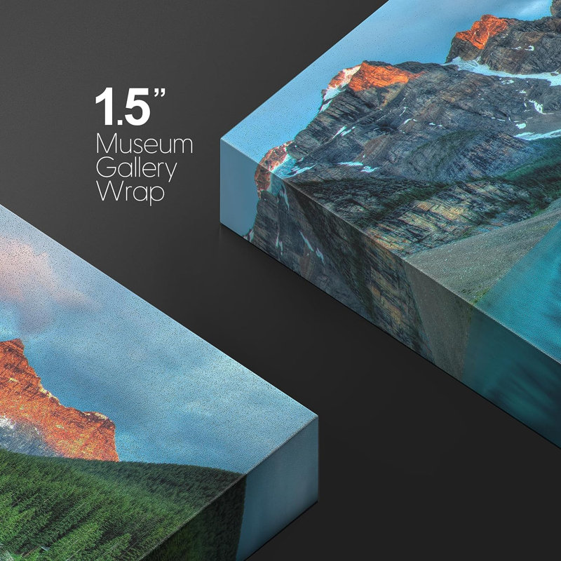«Nature Landscape Sunset Mountain and Forest Reflection Nature Wilderness», reproduction sur toile