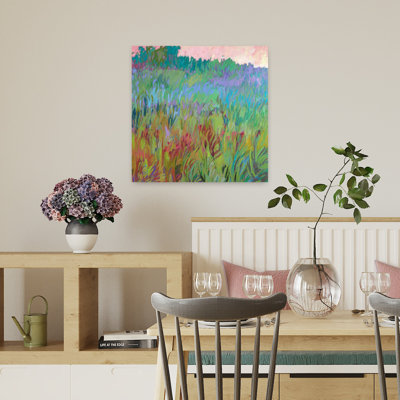 Printemps, verts, paysage abstrait contemporain, art naturel