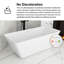 66 Inch Glossy White Acrylic Freestanding Soaking Bathtub