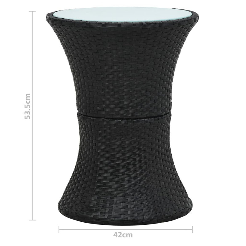 Tyreese Rattan Side Table, Black