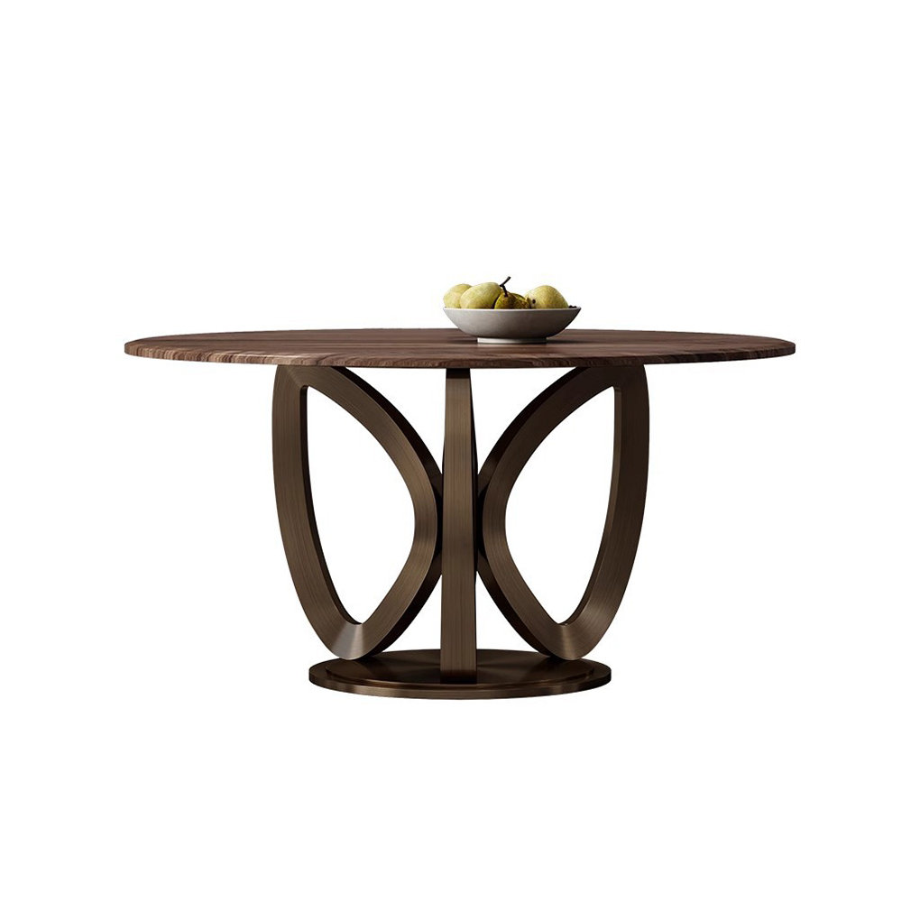 Jihagao Vintage Luxury Brown Round Solid Wood Dining Table - Wayfair Canada