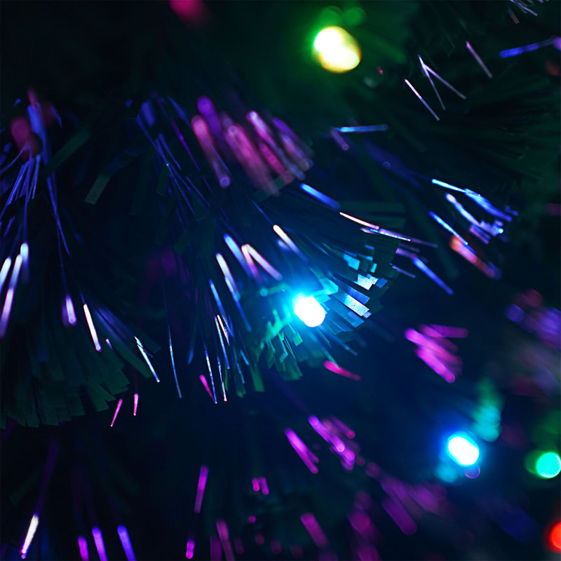 Ensemble de 4 pièces d'arbre de Noël artificiel en fibre optique pré-éclairé