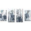 «Indigo Field» par Susan Jill - Ensemble de 4 reproductions d'images sur toiles tendues-30815466